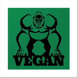 Vegan Fitness Gorilla Posters and Art